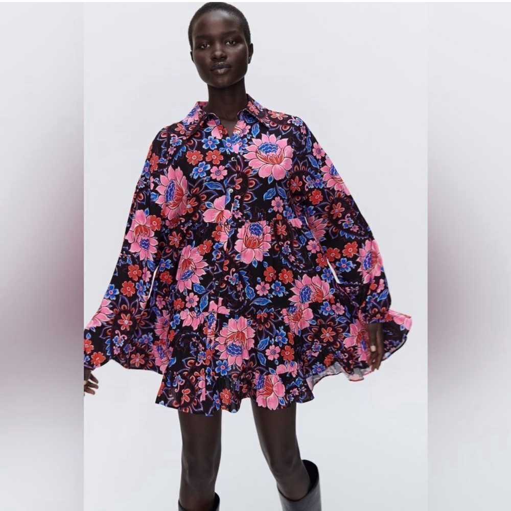 Zara Floral Mini Dress NWT
